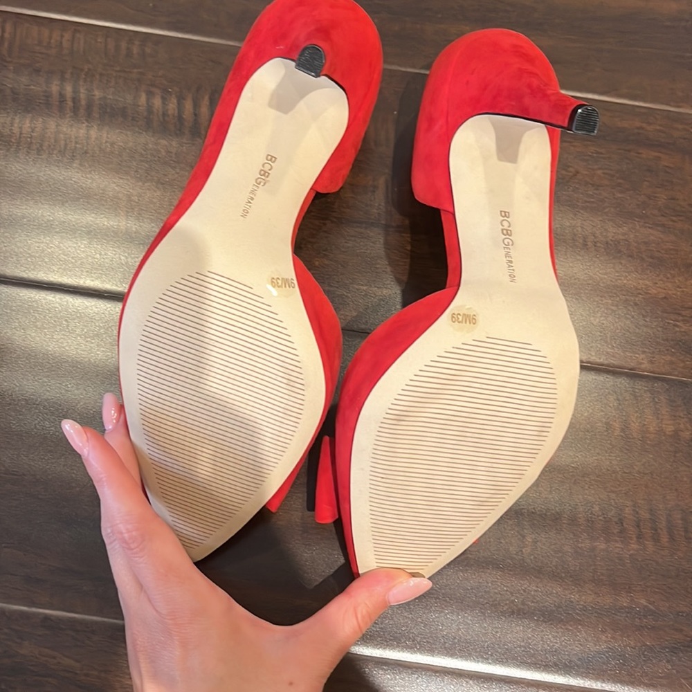 Bcbgeneration Red Suede Bow Pumps - 9 - image 8